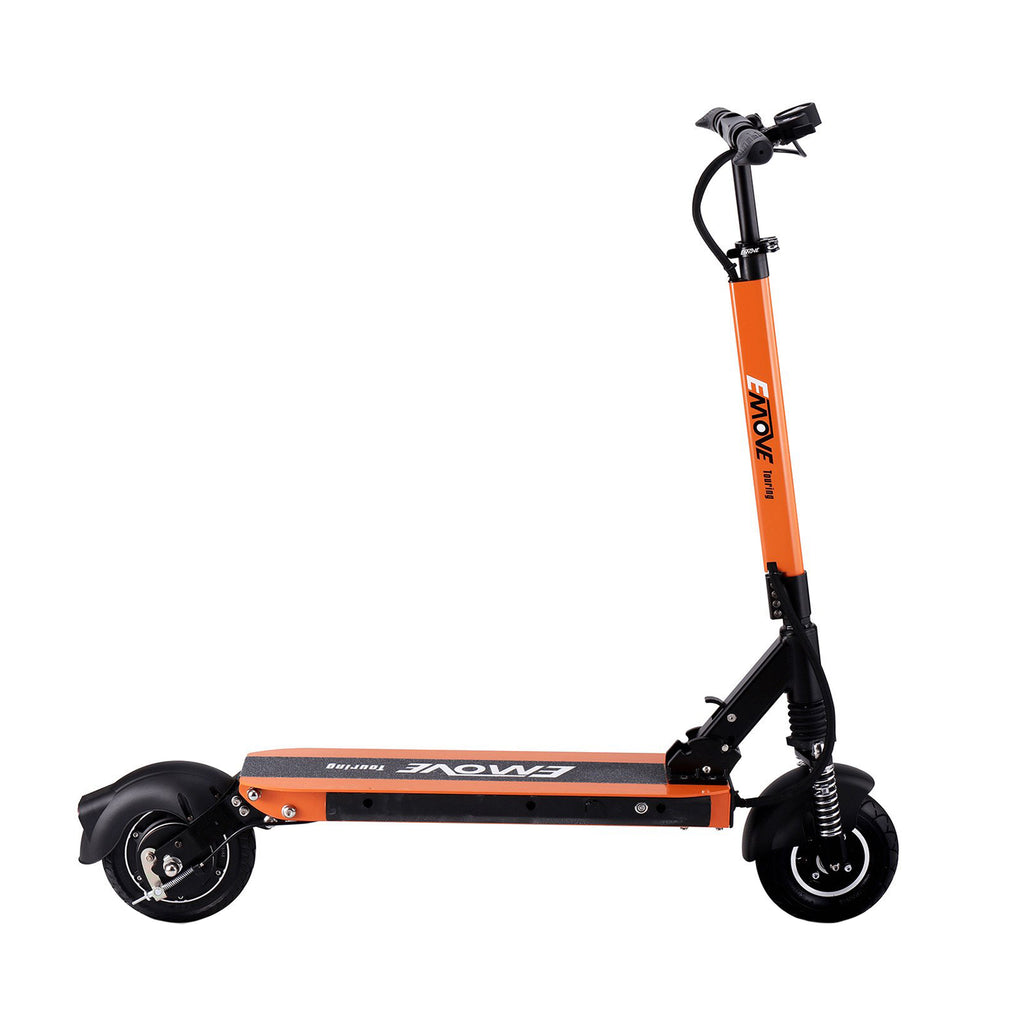 Emove Touring Electric Scooter orange and black side view