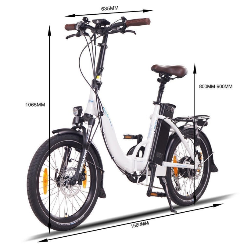 NCM Paris+ (Plus) Folding Electric Bike dimensions